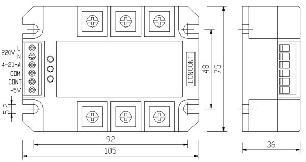 Třífázový solid state AC regulátor napětí 380V, briv