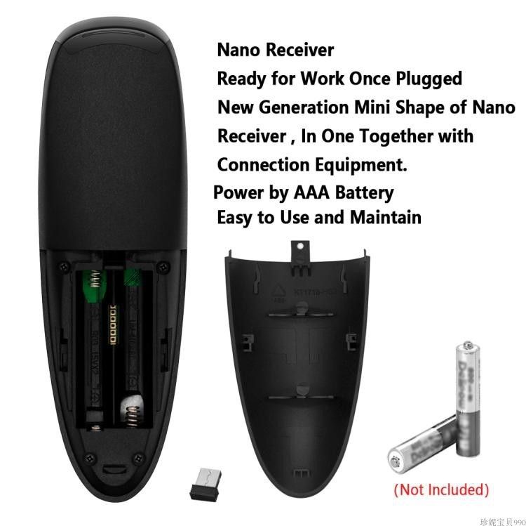 G10s air mouse univerzální dálkový ovladač 2.4GHz USB s gyroskopem a podsvícený, briv