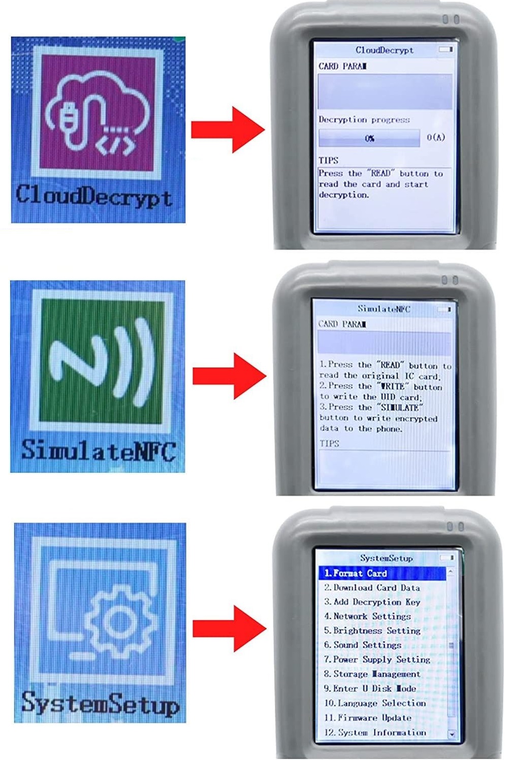 iCopy X100 ruční čtečka RFID čipů a karet, briv