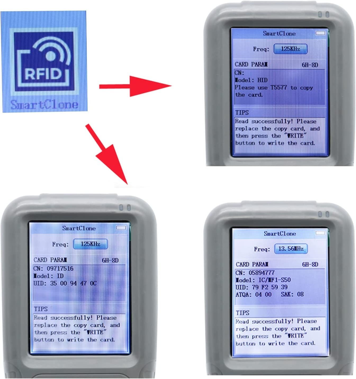 iCopy X100 ruční čtečka RFID čipů a karet, briv