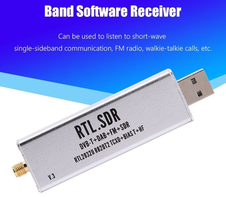 HQXRTEK 1PPM TCXO RTL-SDR USB přijímač, briv