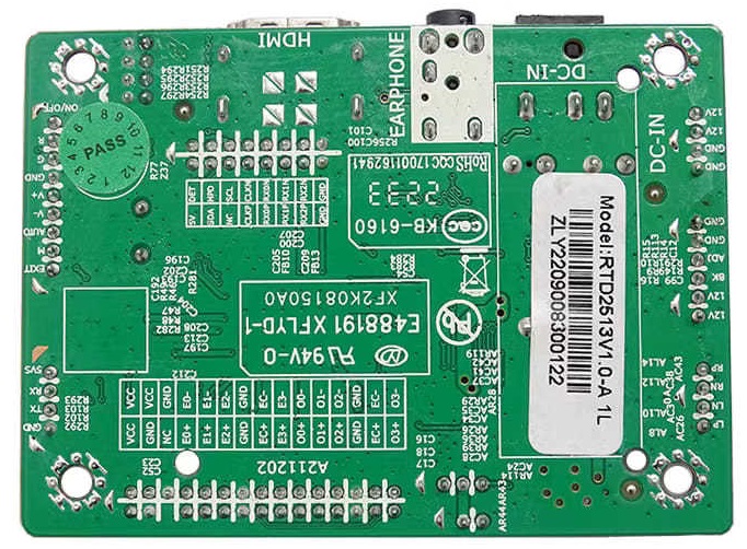 RTD2513 V1.0 LVDS HDMI řídicí deska displeje