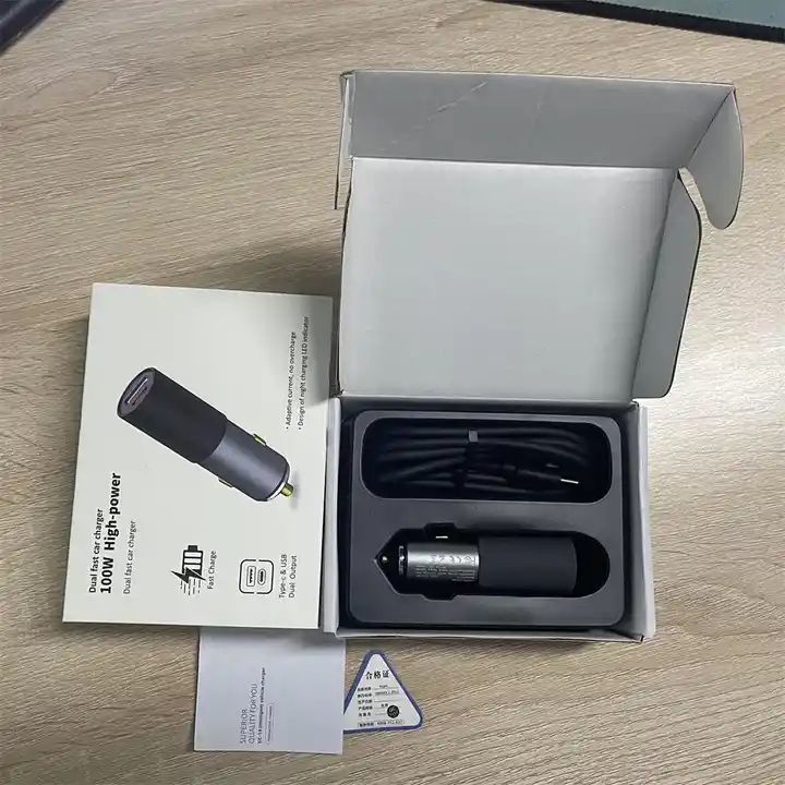 GC19 QP 100W rychlonabíječka do auta, USB-C - PD, USB-A QC3.0, briv