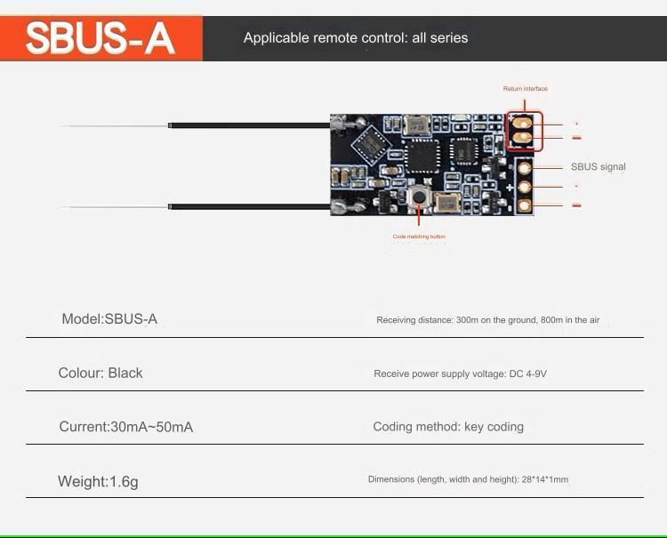 SBUS-A – S.BUS/ Serial BUS přijímač, briv