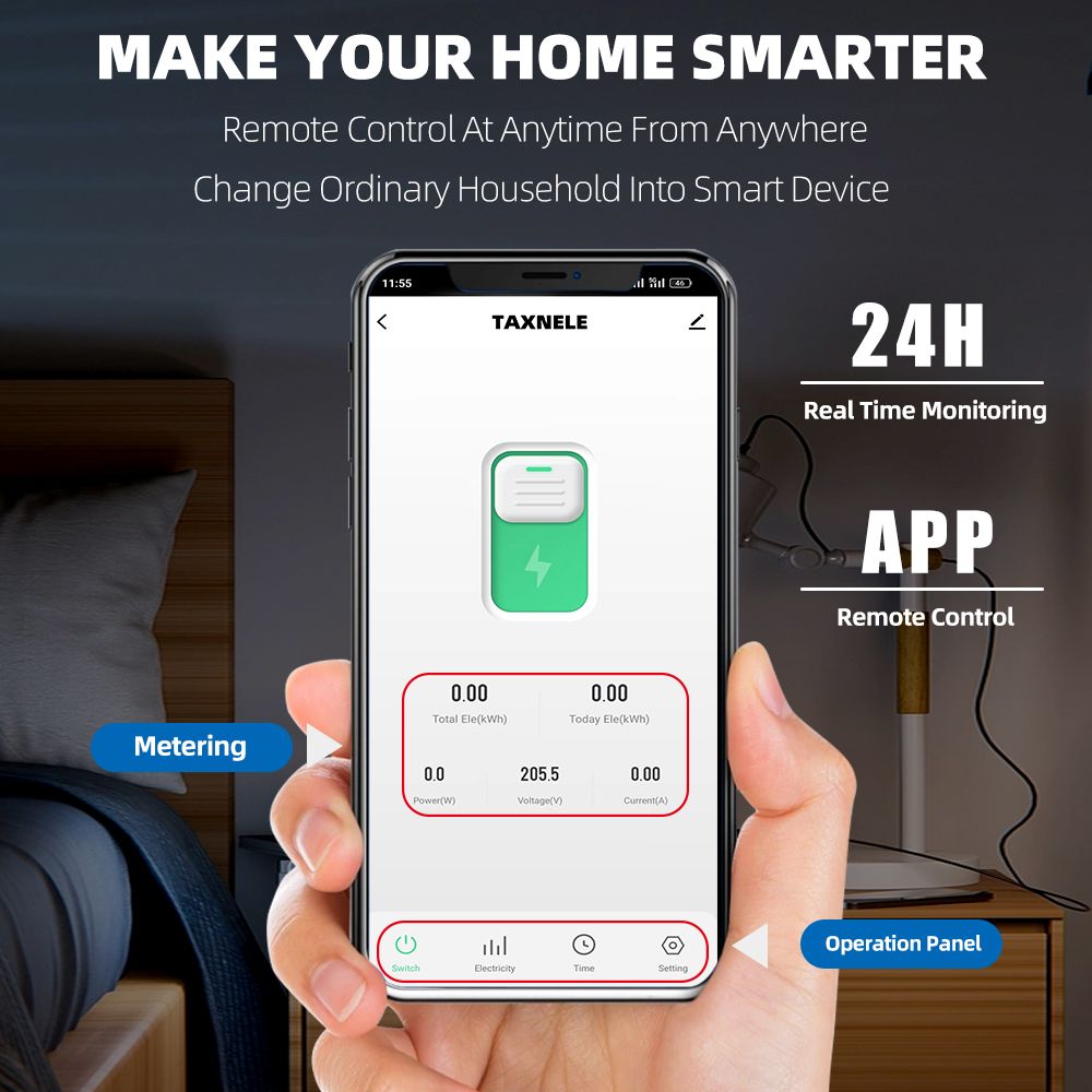 63A 1P+N WIFI smart switch elektroměr KWh, briv