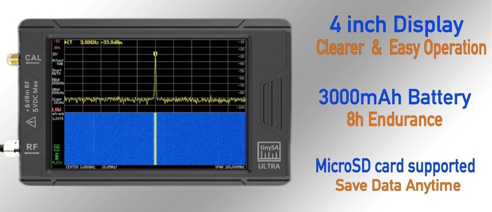 tinySA ULTRA+ ZS-407, profesionální, analyzátor a generátor, briv