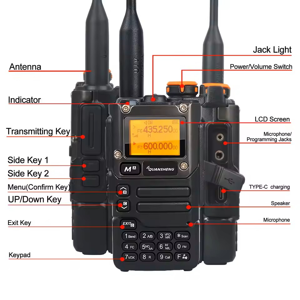 Quansheng UV-K5(8) ruční duální rádiostanice, briv