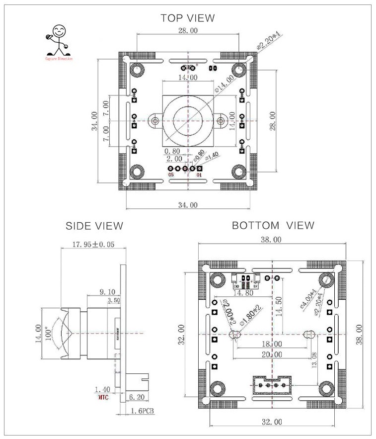 HBVCAM 1918WDR 2MP AR0230 USB kamera modul, briv