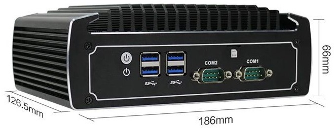 N3022 průmyslové mini PC, barebone, fanless, briv