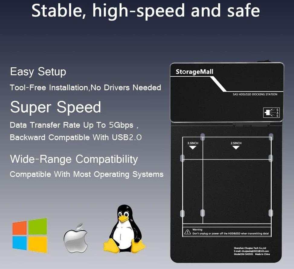 SASDM01 SAS/SATA na USB adaptér, briv