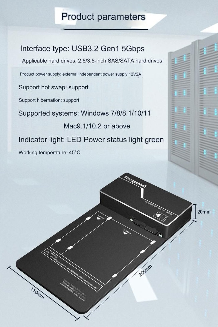 SASDM01 SAS/SATA na USB adaptér, briv