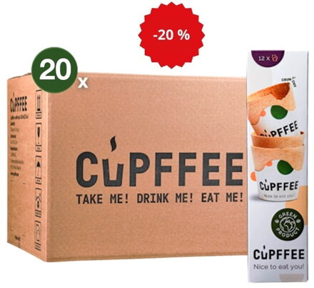 Crispy edible cup, carton 220ml, 240 cups