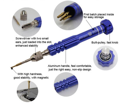 BST-665 sada šroubováků pro mobilní telefony 5v1